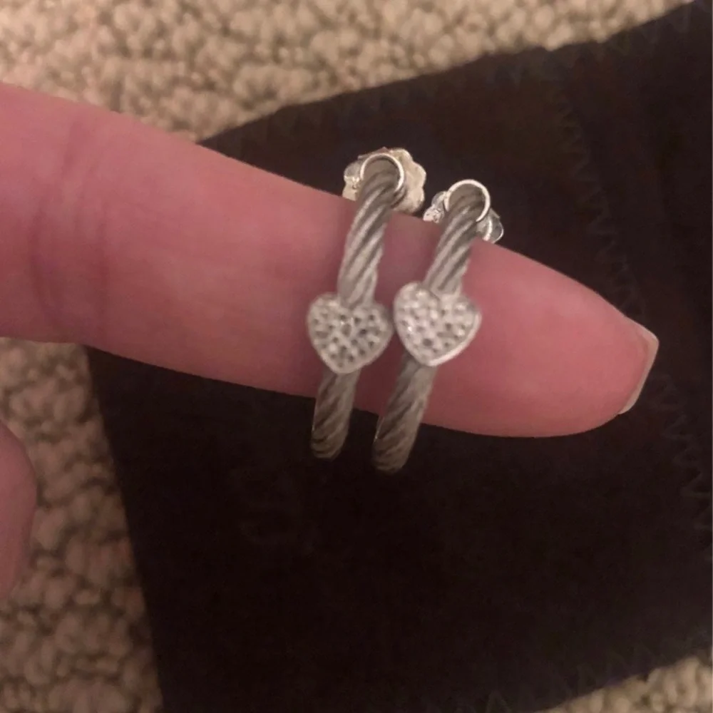 Silver hoop heart earrings from tappers never worn - Picture 1 of 1